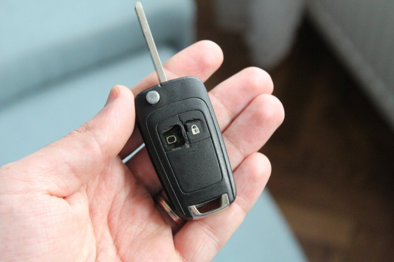 Car key button damaged